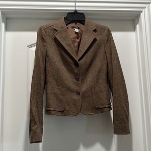 J Crew Womens Blazer Size 2 Brown Wool Jacket.